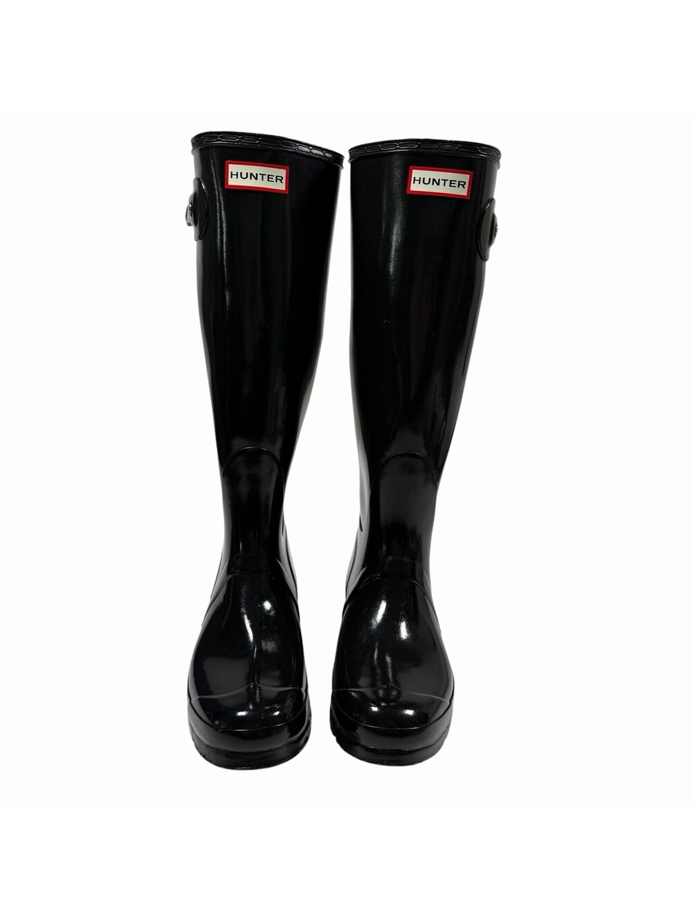 Hunter Original Tall Gloss Women's Rain Boots - Black, 9 US